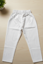 Cotton Boys Kurta Set | Cotton Kids Kurta Pajama | Mandarin Collar, Elastic Pajama | Festive (White) - Image 4