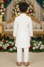 Chikankari Embroidered Cotton Kurta and Pyjama Set |Mandarin Collar Kurta | Schifli Kurta Set Ideal for Wearing Wedding, Diwali Eid and Other Festival - Image 3
