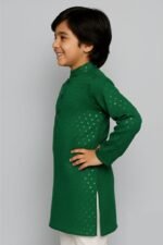Premium Impoted Cotton Lucknowi Chikankari Kurta for Kids | Baby Boy Pure Cotton Chikankari Kurta Set | Wedding Kurta for Boys - Image 3