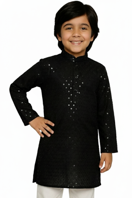Premium Impoted Cotton Lucknowi Chikankari Kurta for Kids | Baby Boy Pure Cotton Chikankari Kurta Set | Wedding Kurta for Boys