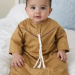 Omani Jubba for Baby Boys & Kids  | Premium Cotton Polyester Blend Shiny Fabric | Lightweight Arabic Thobe for Kids | Best for Eid, Ramadan