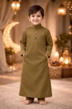 ISLIBA Premium Cotton Arabic Jubba Thobe for Boys | Ramadan & Eid Wear | Soft Comfortable Fabric | Hand-Tailored Stitching | Jubba for Baby Boys & Kids