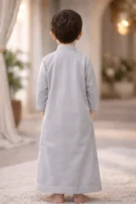 ISLIBA Premium Cotton Arabic Jubba Thobe for Boys | Ramadan & Eid Wear | Soft Comfortable Fabric | Hand-Tailored Stitching | Jubba for Baby Boys & Kids - Image 5